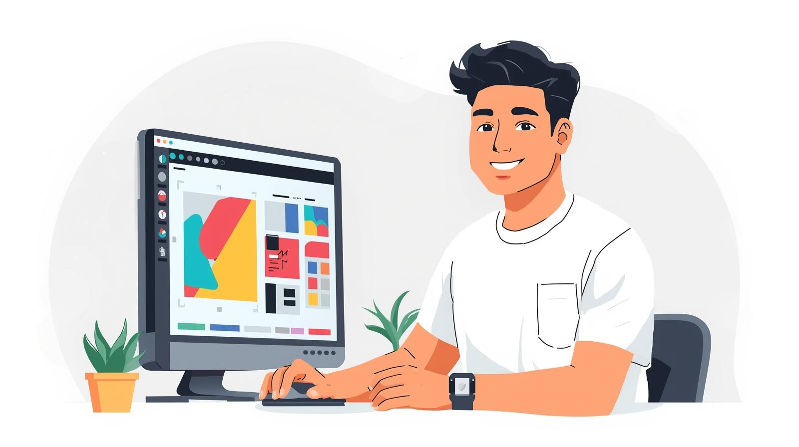 Creative designer working on branding concepts